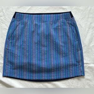 Polo Golf Small Blue and Pink Striped Women's Skort